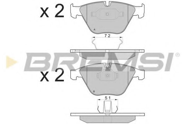 Комплект тормозных колодок, дисковый тормоз BREMSI BP3073