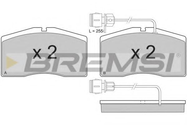 Комплект тормозных колодок, дисковый тормоз BREMSI BP3160