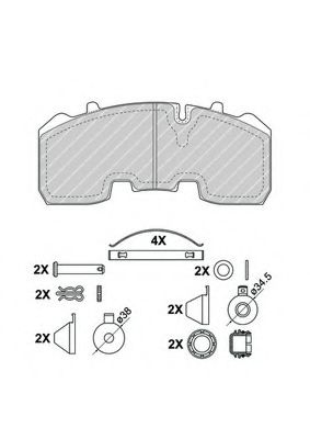 Комплект тормозных колодок, дисковый тормоз FERODO FCV4583B