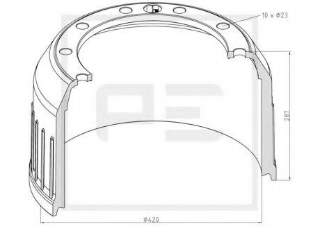 Тормозной барабан PE Automotive 046.688-00A