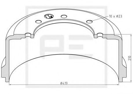 Тормозной барабан PE Automotive 196.082-00A