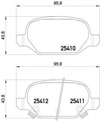 Комплект тормозных колодок, дисковый тормоз BREMBO P 23 151