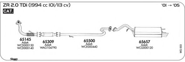 Система выпуска ОГ AKS DASIS SGMG003