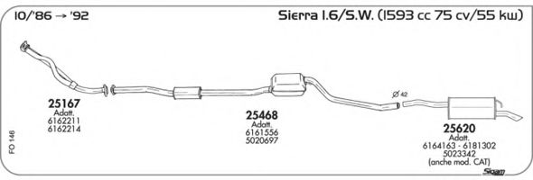 Система выпуска ОГ AKS DASIS SGFO146