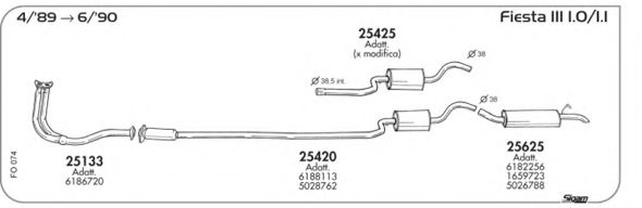 Система выпуска ОГ AKS DASIS SGFO074