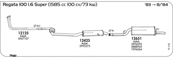 Система выпуска ОГ AKS DASIS SGFI110