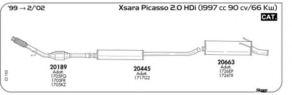 Система выпуска ОГ AKS DASIS SGCI153