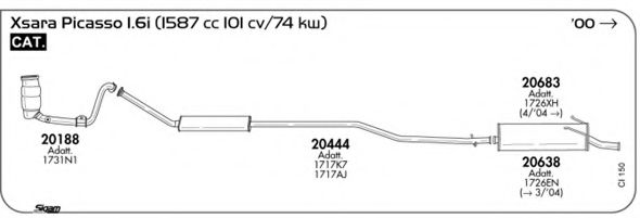 Система выпуска ОГ AKS DASIS SGCI150