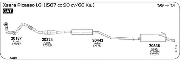Система выпуска ОГ AKS DASIS SGCI149