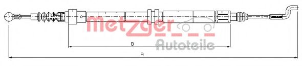 Трос, стояночная тормозная система METZGER 10.7393