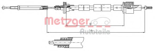 Трос, управление сцеплением METZGER 11.2435