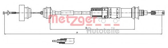 Трос, управление сцеплением METZGER 11.3922