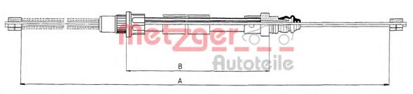 Трос, стояночная тормозная система METZGER 11.6581