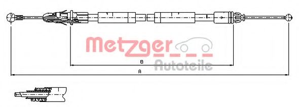 Трос, стояночная тормозная система METZGER 11.6805