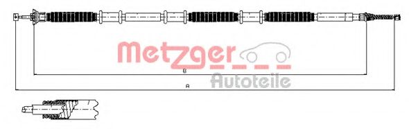 Трос, стояночная тормозная система METZGER 12.0734