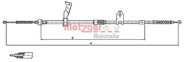 Трос, стояночная тормозная система METZGER 17.1480