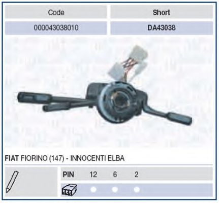 Выключатель на колонке рулевого управления MAGNETI MARELLI 43038