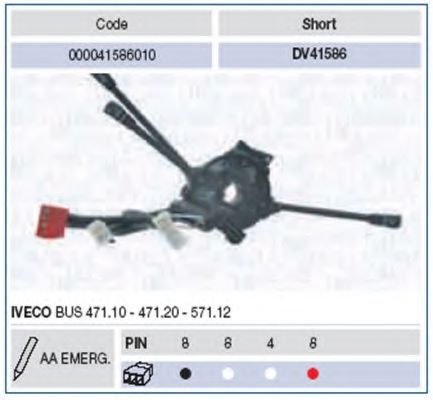Выключатель на колонке рулевого управления MAGNETI MARELLI 41586