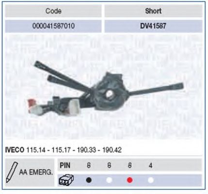 Выключатель на колонке рулевого управления MAGNETI MARELLI 41587