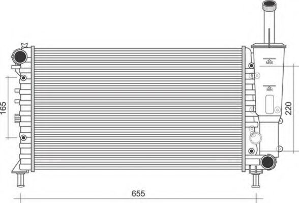 Радиатор, охлаждение двигателя MAGNETI MARELLI 350213902000