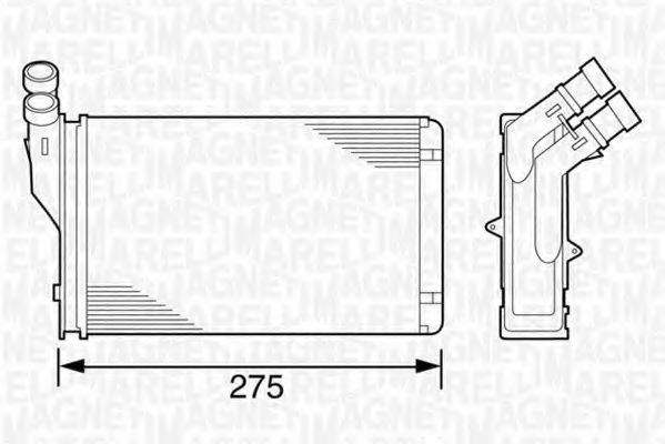 Теплообменник, отопление салона MAGNETI MARELLI 350218221000