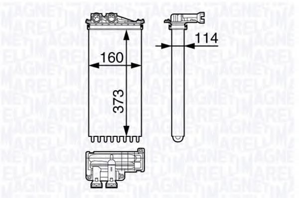 Теплообменник, отопление салона MAGNETI MARELLI 350218351000