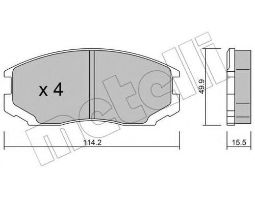 Комплект тормозных колодок, дисковый тормоз METELLI 22-0221-0