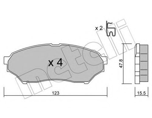 Комплект тормозных колодок, дисковый тормоз METELLI 22-0397-0