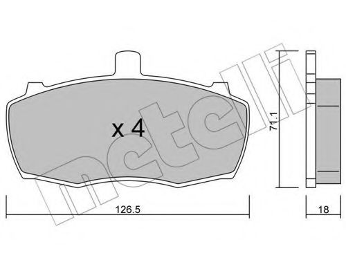 Комплект тормозных колодок, дисковый тормоз METELLI 22-0692-0