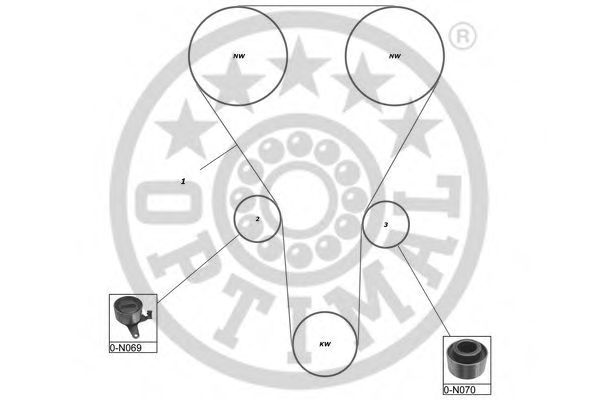 Комплект ремня ГРМ OPTIMAL R1213