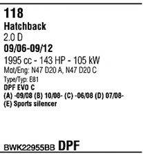 Система выпуска ОГ FONOS BWK22955BB