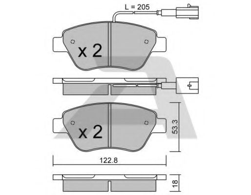 Комплект тормозных колодок, дисковый тормоз AISIN BPFI-1019