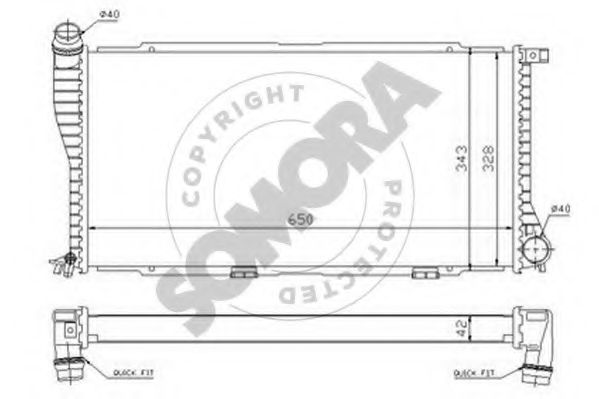 Радиатор, охлаждение двигателя SOMORA 041243