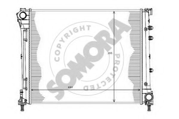 Радиатор, охлаждение двигателя SOMORA 080240B
