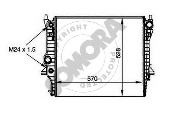 Радиатор, охлаждение двигателя SOMORA 155040