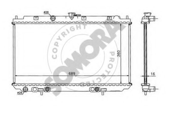 Радиатор, охлаждение двигателя SOMORA 193440A