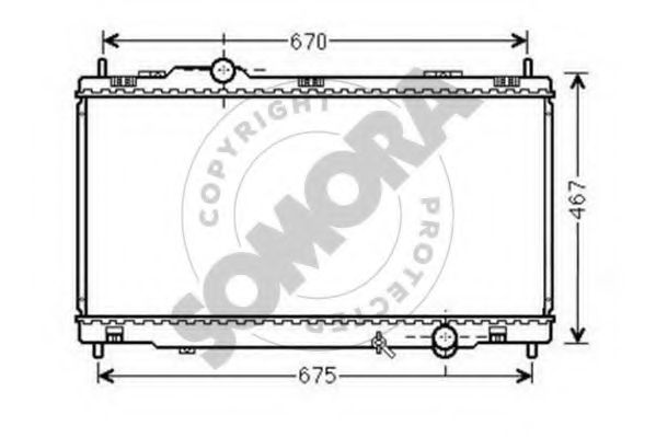 Радиатор, охлаждение двигателя SOMORA 372240