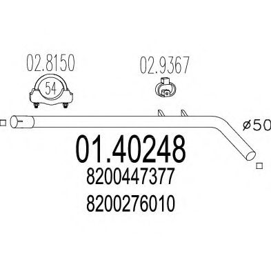 Труба выхлопного газа MTS 01.40248