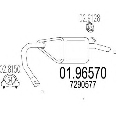 Глушитель выхлопных газов конечный ZARA 44200