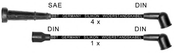 Комплект проводов зажигания BBT ZK1674