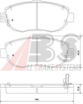 Комплект тормозных колодок, дисковый тормоз A.B.S. 36923 OE