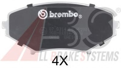 Комплект тормозных колодок, дисковый тормоз A.B.S. 37472S