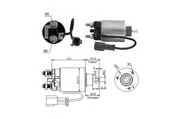 Тяговое реле, стартер ERA 5860