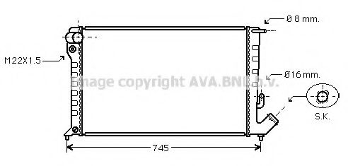 Радиатор, охлаждение двигателя AVA QUALITY COOLING CN2152