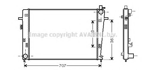 Радиатор, охлаждение двигателя AVA QUALITY COOLING HY2328