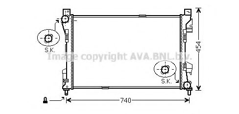 Радиатор, охлаждение двигателя AVA QUALITY COOLING MSA2463