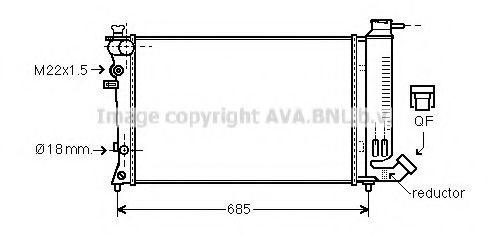 Радиатор, охлаждение двигателя AVA QUALITY COOLING PE2140