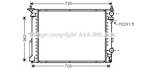 Радиатор, охлаждение двигателя AVA QUALITY COOLING RT2259