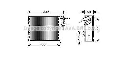 Теплообменник, отопление салона AVA QUALITY COOLING RTA6398