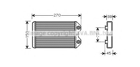 Теплообменник, отопление салона AVA QUALITY COOLING TO6369